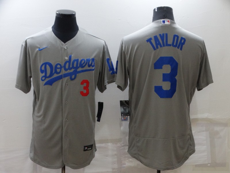 Cheap Men Los Angeles Dodgers 3 Taylor grey Elite Nike 2022 MLB Jersey